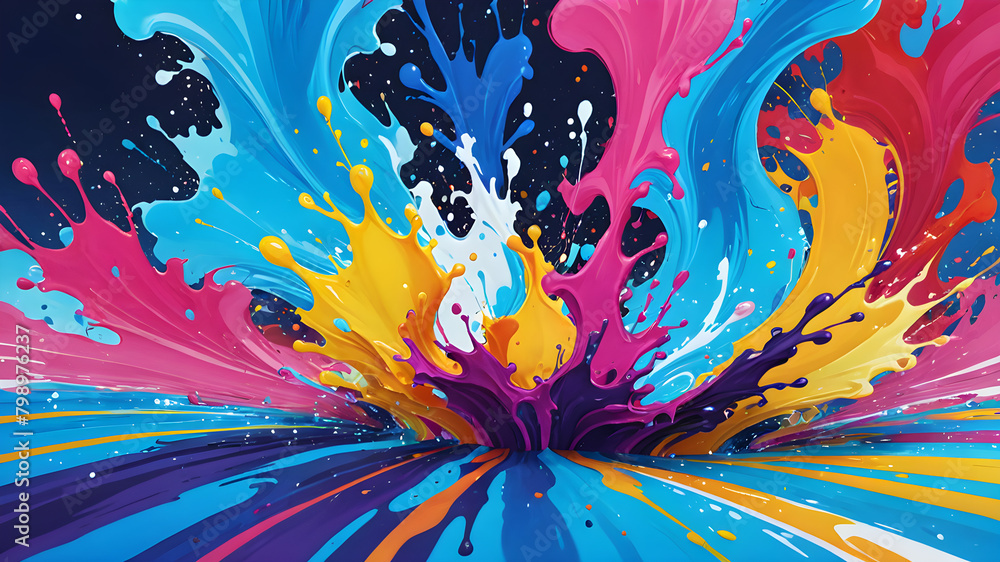 Vibrant Abstract Backgrounds of Colorful Ink Swirls and Splashes Vibrant Abstract Backgrounds of Colorful Ink Swirls and Splashes