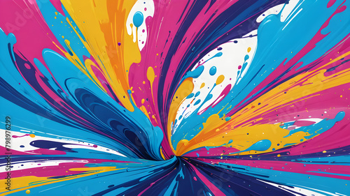 Vibrant Abstract Backgrounds of Colorful Ink Swirls and Splashes