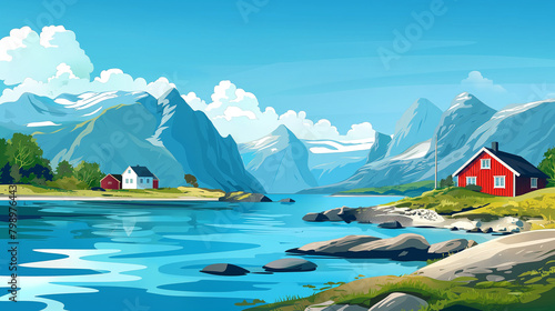 Illustration of  Norway, Europe photo