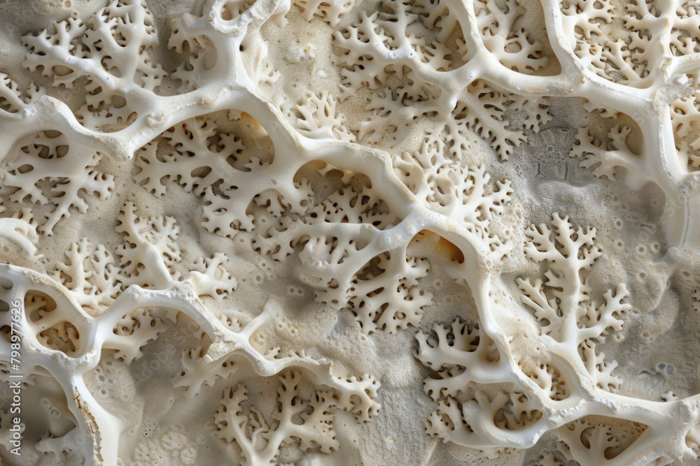 Textured surface of coral skeletons, showcasing intricate structures and calcium carbonate formations. Coral skeleton textures offer a marine-inspired backdrop Textured surface of coral skeletons, showcasing intricate structures and calcium carbonate formations. Coral skeleton textures offer a marine-inspired backdrop