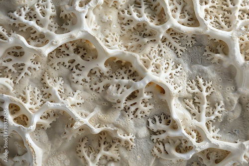 Textured surface of coral skeletons, showcasing intricate structures and calcium carbonate formations. Coral skeleton textures offer a marine-inspired backdrop