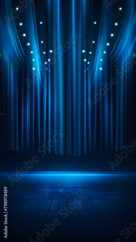 blue empty stage