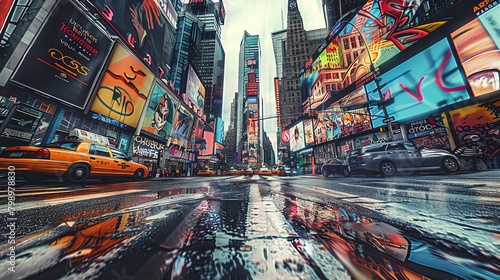 Times Square in New York City is a major tourist destination, known for its bright lights, Broadway shows, and giant billboards