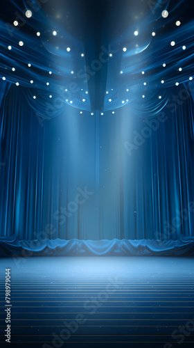 blue empty stage