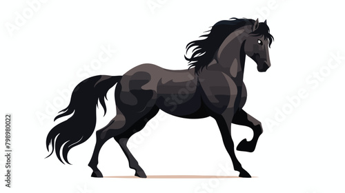 Horse silhouette. Stallion in rearing pose shadow s