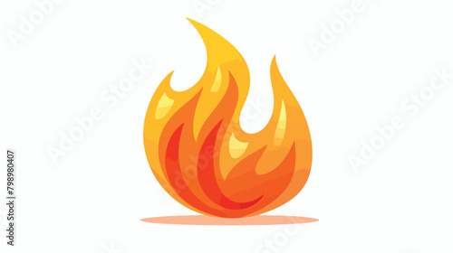 Hot burning fire icon. Flame light with hot tongues