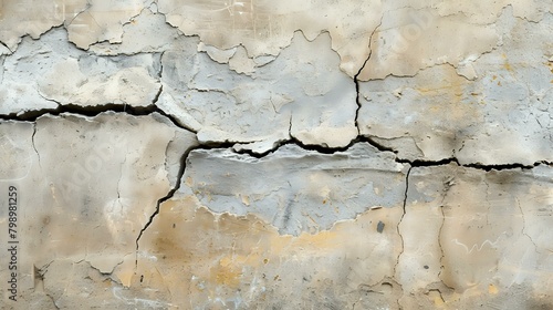 House Wall Cracks Cement Wall Crack Background from Ground Subsidence