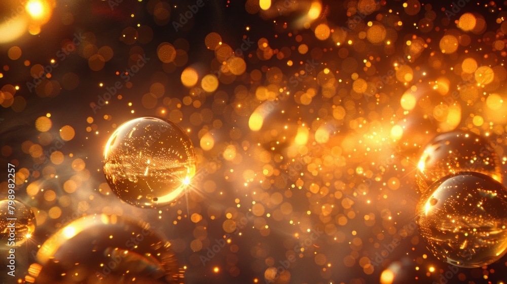 Luminous globes and sparkling motes dance in dark expanse, their golden glow a silent symphony of cosmic beauty and mystery in the vast universe. Luminous globes and sparkling motes dance in dark expanse, their golden glow a silent symphony of cosmic beauty and mystery in the vast universe.