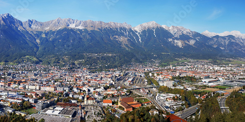 Panorama von Innsbruck mit Nordkette im Karwendel photo