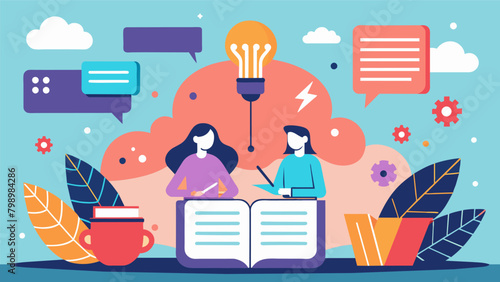 A writing workshop for neurodivergent writers providing a safe and supportive environment for brainstorming and developing their unique voices.. Vector illustration