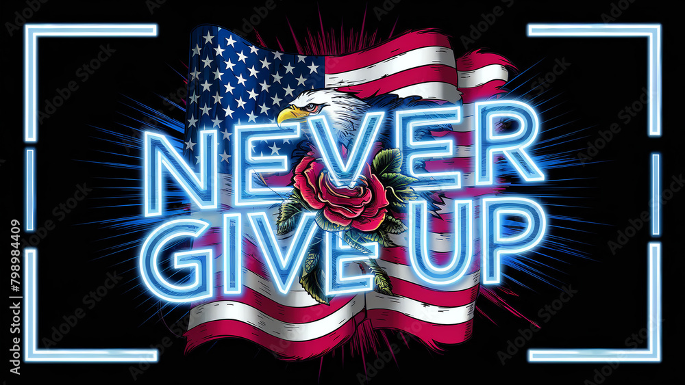 image of the american flag with an EDice and rose on it, the words image of the american flag with an EDice and rose on it, the words