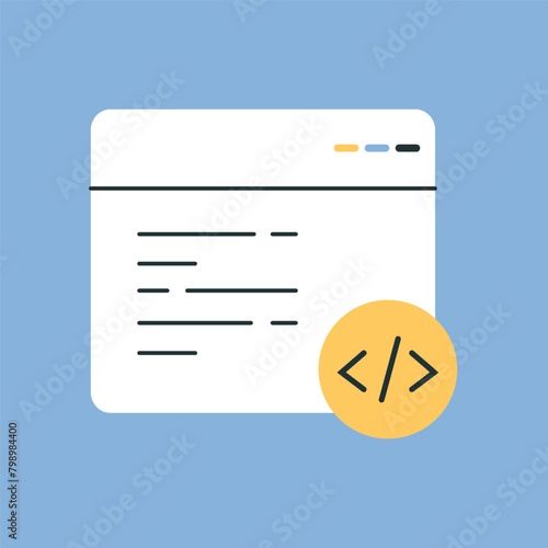website. page. a computer. work. pin. blue background. programming. write code. code. programmer. we work with the code. we are writing a program. The icon is flat.