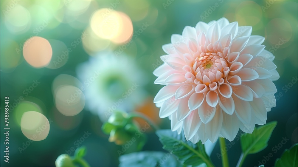Fototapeta premium Chrysanthemum flowers and dahlia flower in bloom