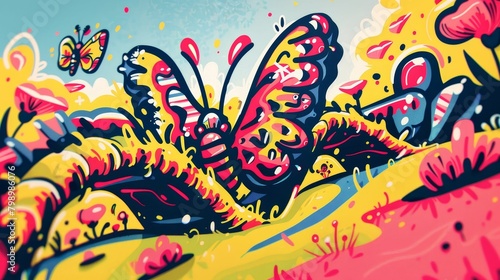 Butterflies emerging from cocoons, delicate wings unfurling, metamorphosis displayed 54