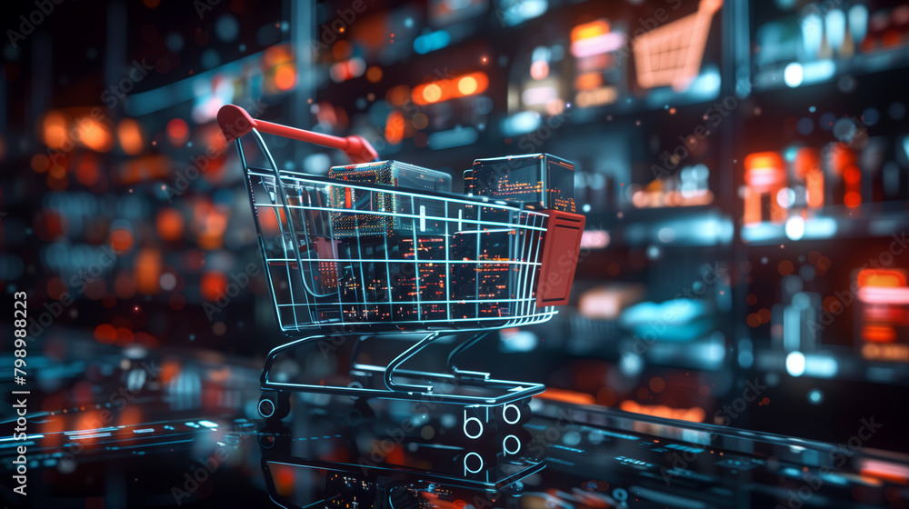 mini shopping cart at night mini shopping cart at night