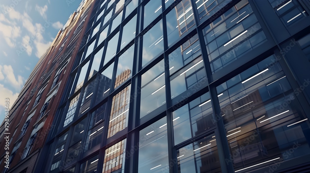 Impressive Modern Architectural Skyscraper Facade with Sleek Glass Windows Reflecting Urban Cityscape Impressive Modern Architectural Skyscraper Facade with Sleek Glass Windows Reflecting Urban Cityscape