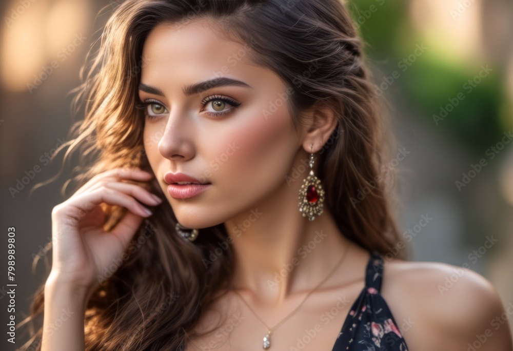 A Portrait Of Breathtakingly Gorgeous, Exotic, Beautiful Woman.
A Portrait Of Breathtakingly Gorgeous, Exotic, Beautiful Woman.