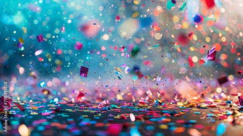 Vibrant Confetti Rain at Festive Event