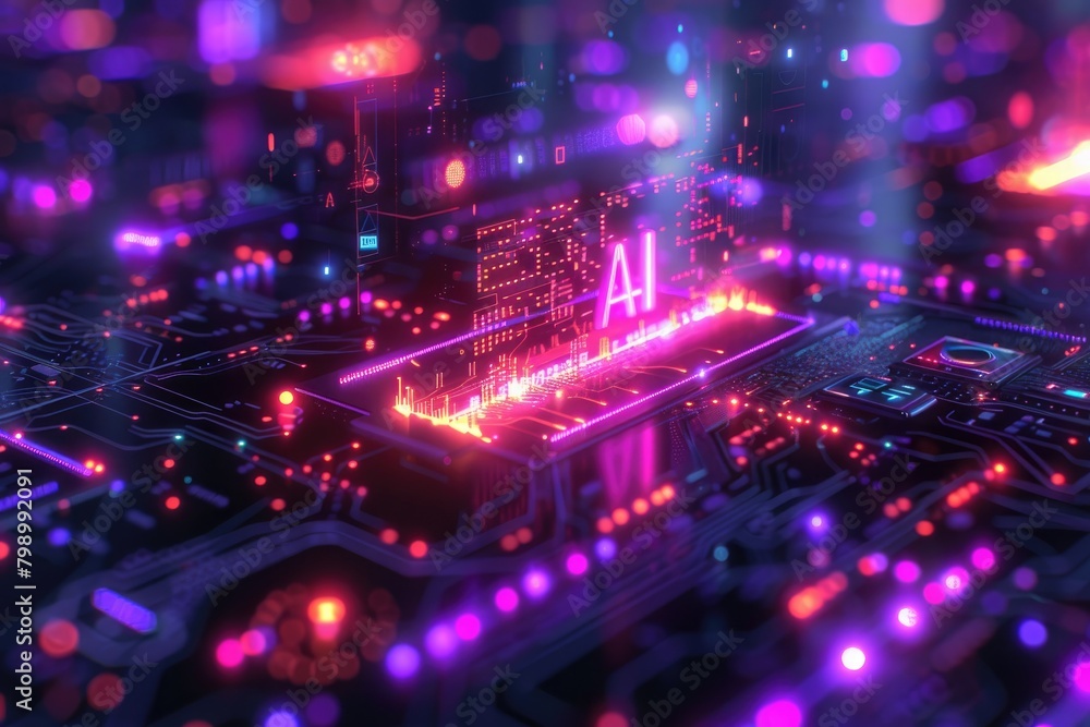 Artificial Intelligence (AI) concept, Abstract AI processor and quantum computer background. Artificial Intelligence (AI) concept, Abstract AI processor and quantum computer background.