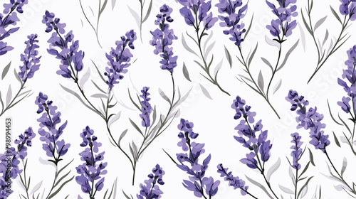 Lavender pattern. Seamless floral background outlin