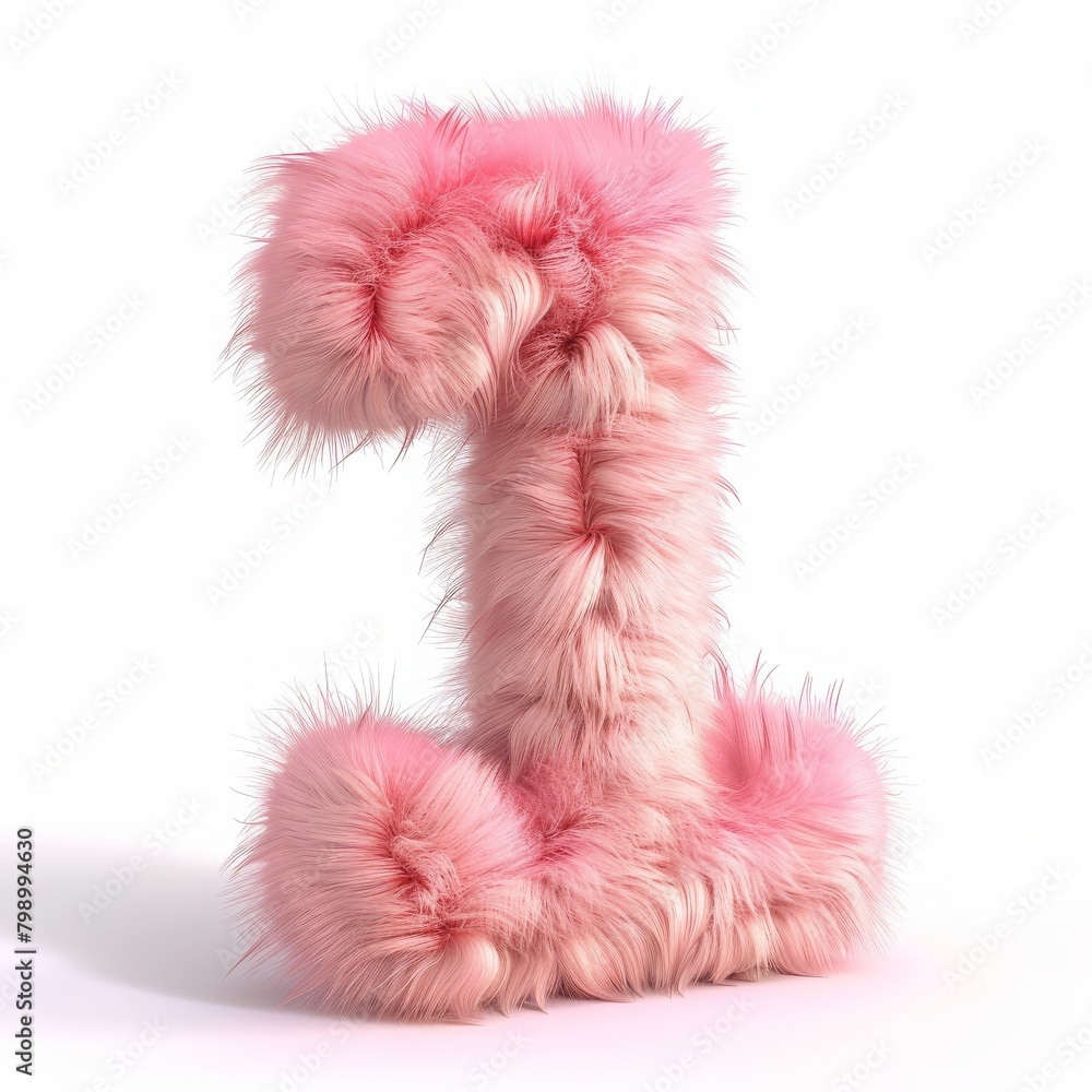 Fototapeta premium Cute pink number 1