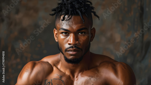 Elevated Style Pompadour for Black Muay Thai Athlete, High Rise Hairstyle of Fighter, Refined Pompadour Fighter's Signature Style