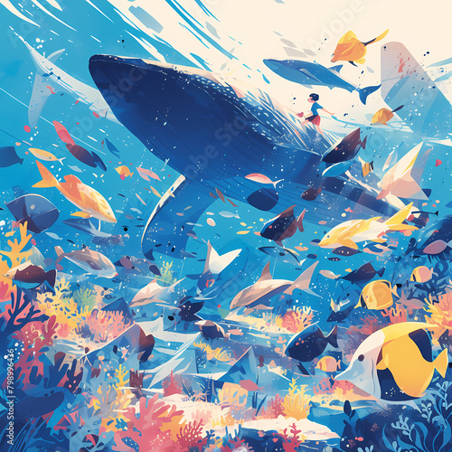 Aquatic Abundance: Marine Life Undersea in Colorful Detail photo