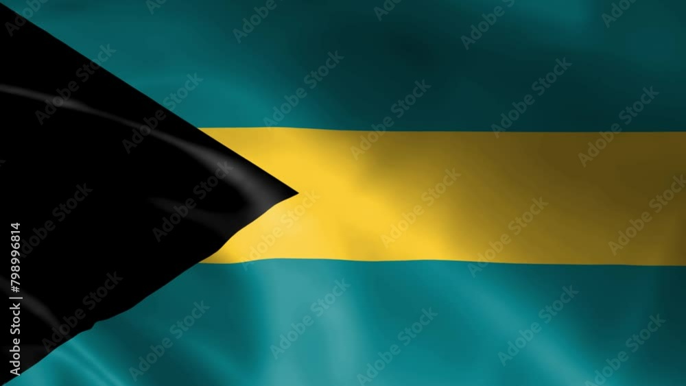 Bahamas flag fluttering in the wind. detailed fabric texture. Seamless looped animation. Bahamas flag fluttering in the wind. detailed fabric texture. Seamless looped animation.