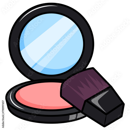 Compact Blush with Brush in Pop Art Style
