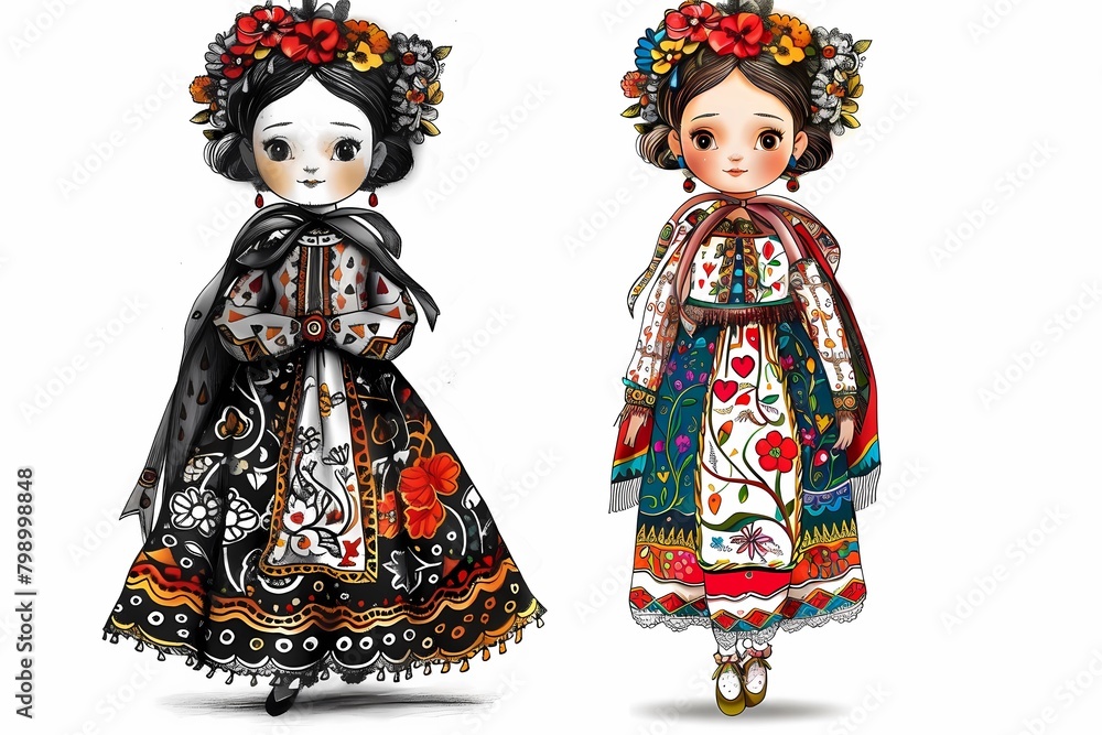 Traditional Folk Dolls in Costume