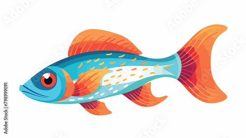 Long fish cute funny tropical species. Abstract mar
