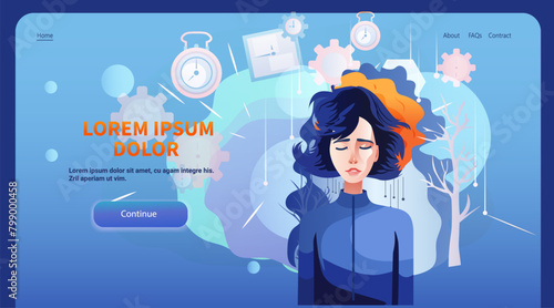 depressed businesswoman sad girl suffering from psychological diseases anxiety mental health awareness month concept