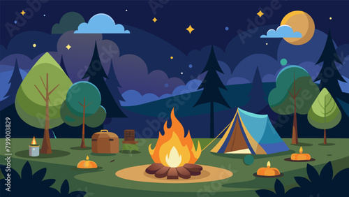 Transforming the backyard into a makeshift campsite complete with a bonfire tents and lanterns to recreate the magical atmosphere of the childs