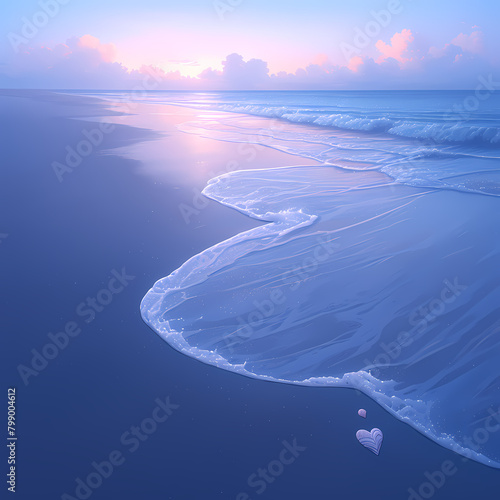 Breathtaking Dawn by the Ocean Shore