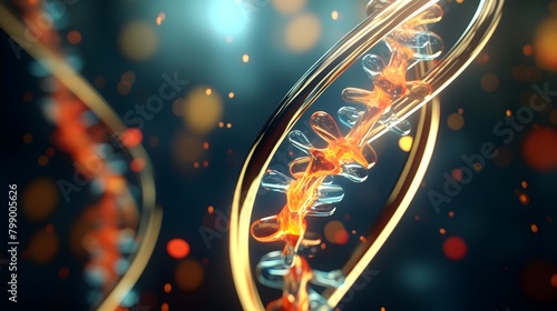  Embark on a visual exploration of the abstract concept of DNA and biologic cells, portrayed in stunning HD detail, evoking wonder and fascination 
