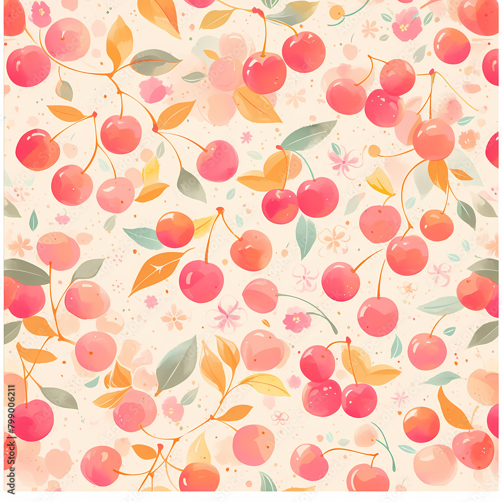 Vibrant and Flirtatious Disco-Inspired Fruit Patterned Design for Backgrounds, Textures & Fabrics