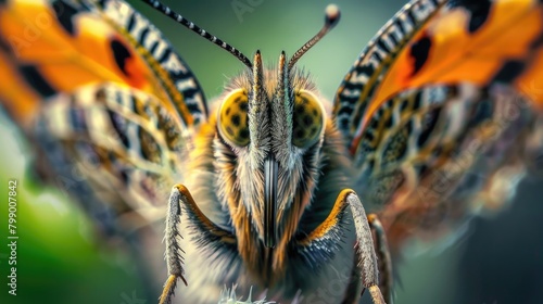 Super macro photography, butterfly, close up of face, cute facial expressions, detailed background,