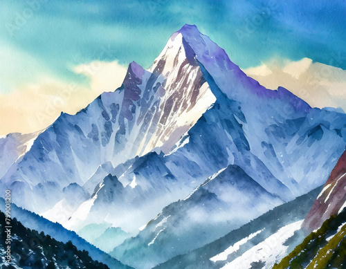 snow mountain illustration photo