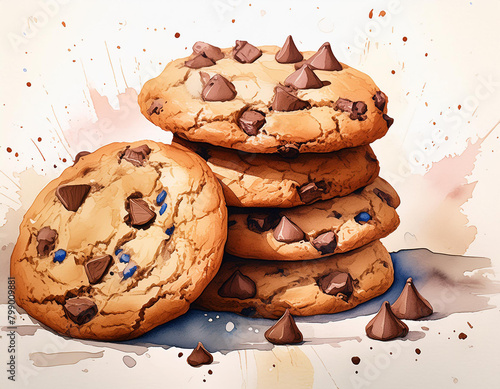 Cookie watercolor illustration