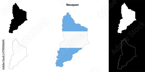 Neuquen province outline map set photo
