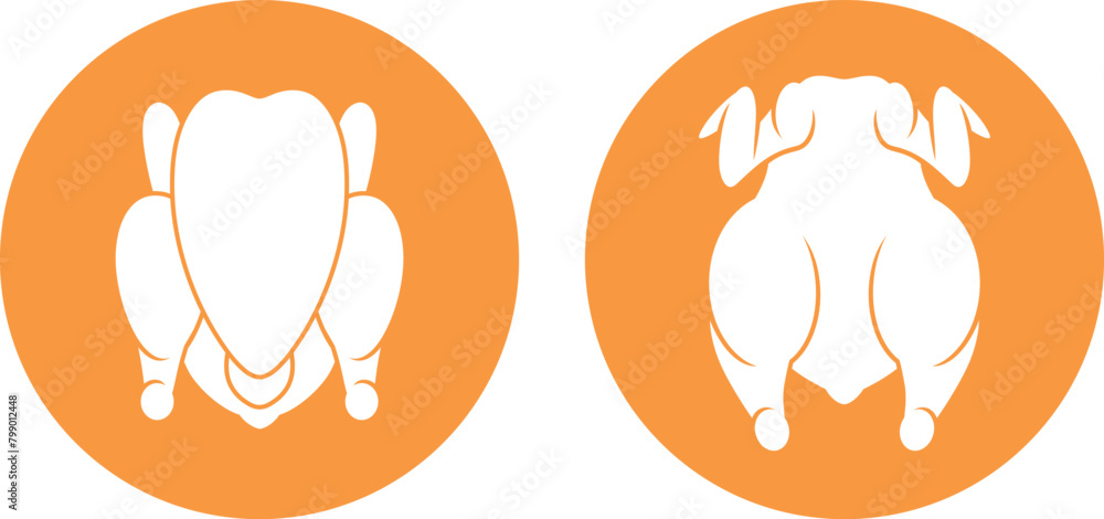 Fototapeta premium Chicken meat logo. Isolated chicken meat on white background
