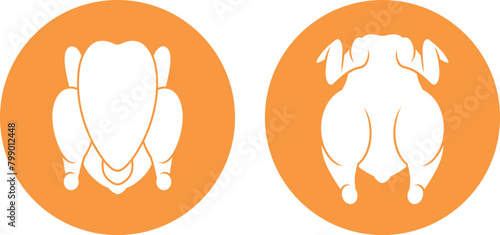 Chicken meat logo. Isolated chicken meat on white background