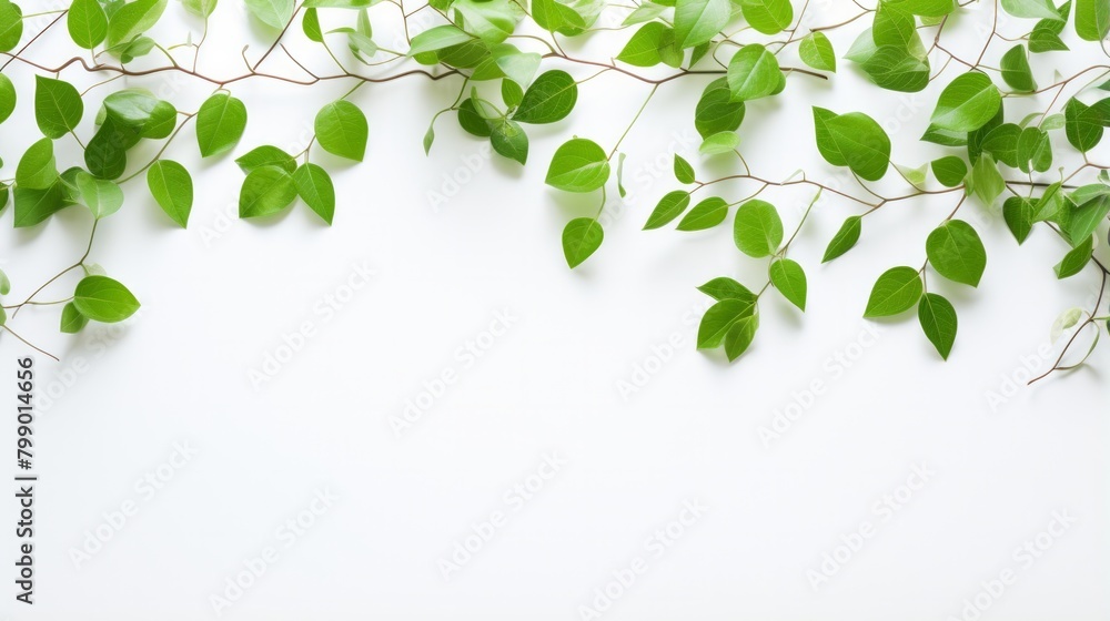 Green leaves frame isolated on white background Green leaves frame isolated on white background