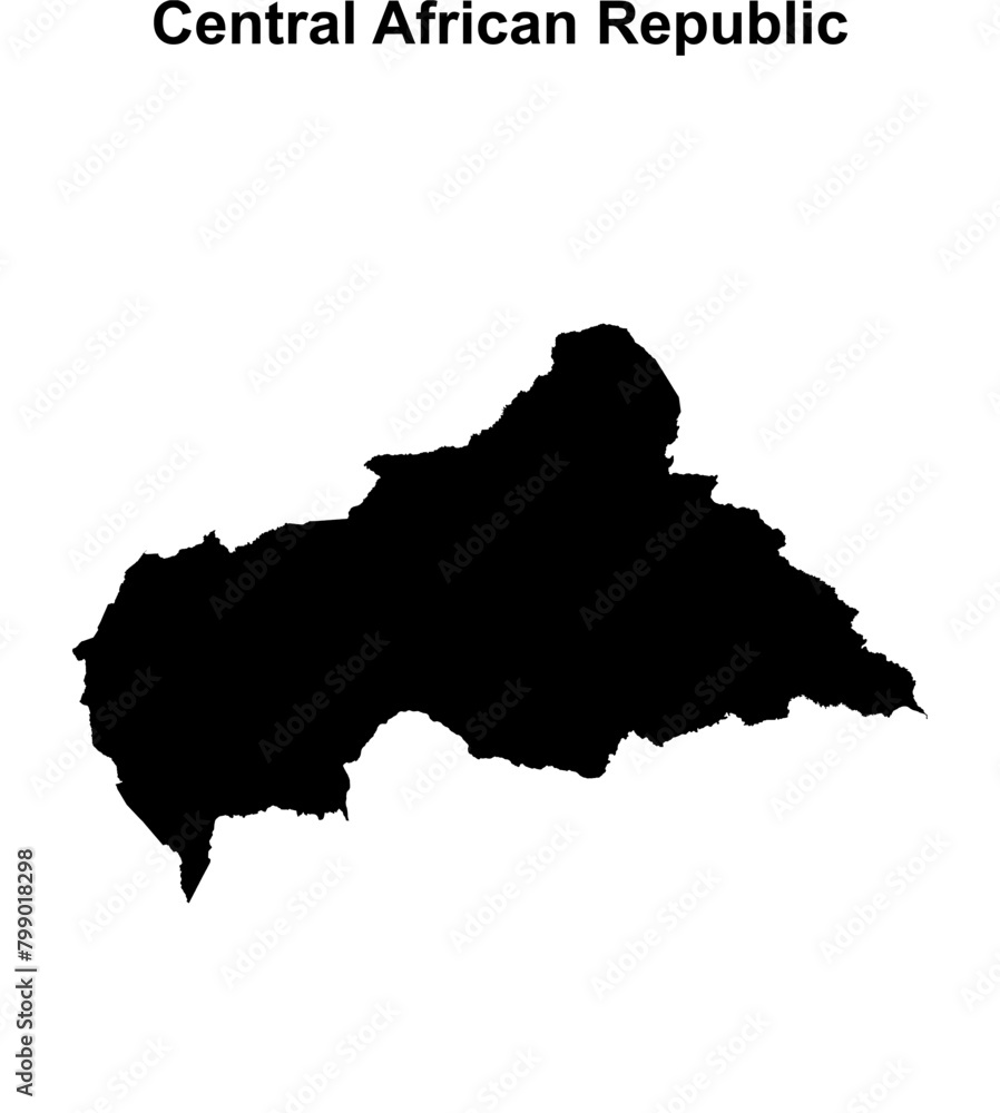 Central African Republic blank outline map design