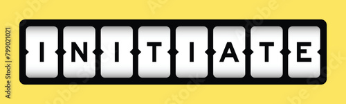 Black color in word initiate on slot banner with yellow color background