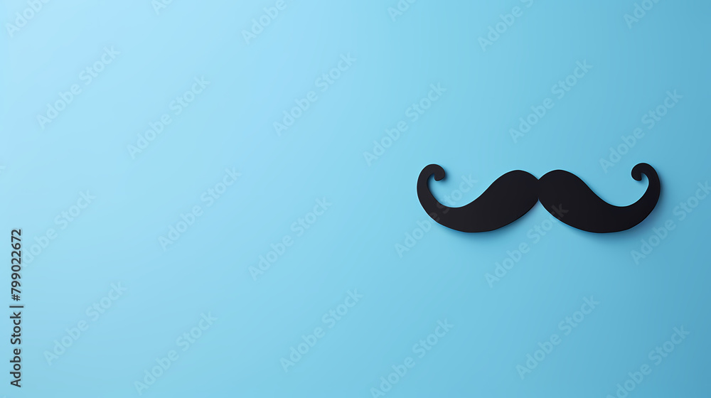 Black beard on blue background Black beard on blue background