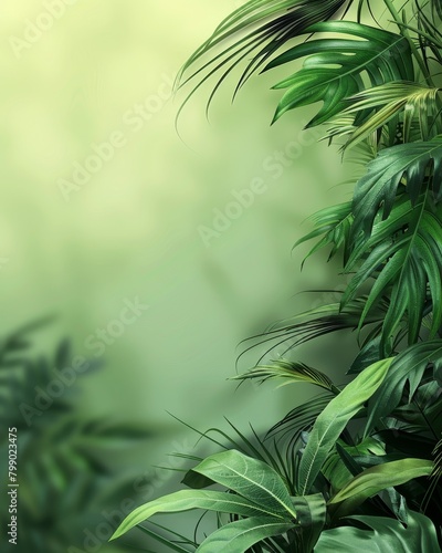 Close-up of green leaves with a soft-focus background  giving a tranquil feel.