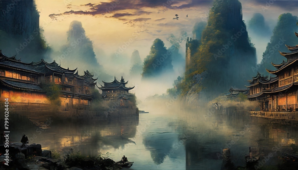 Fototapeta premium chinese temple at night