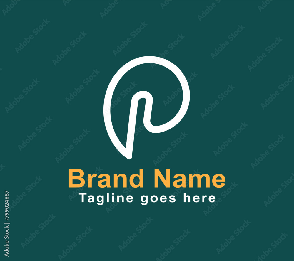 Fototapeta premium Creative P Letter logo. EPS file. Editable Color. CMYK Color mode. Free Font used. Easy To Download.