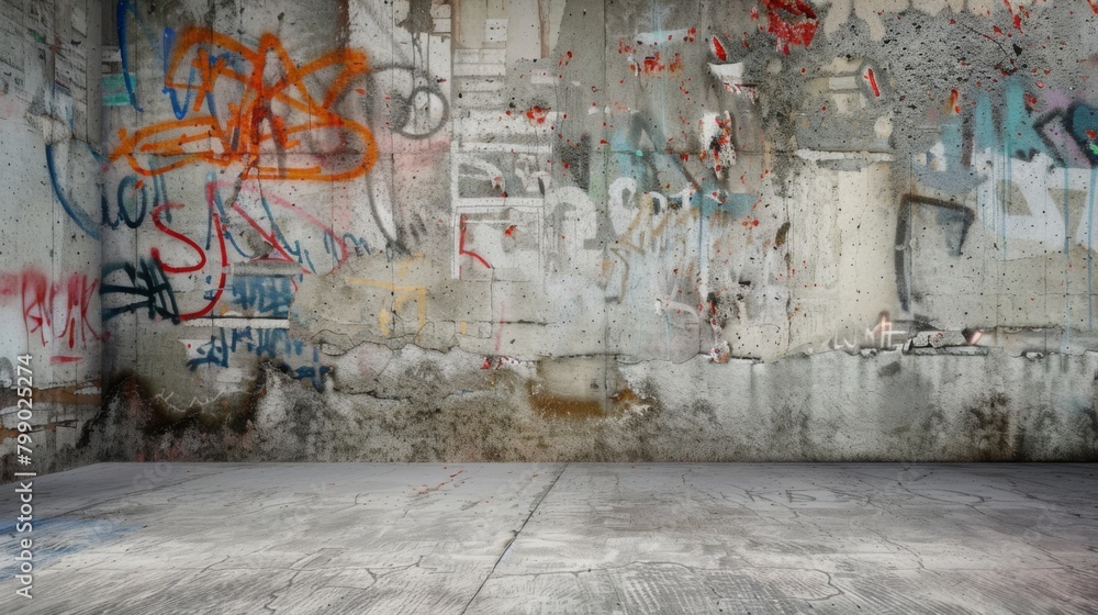 A gritty urban scene with a textured concrete wall adorned with vibrant graffiti, standing behind a weathered concrete podium, invoking a raw, street art atmosphere. A gritty urban scene with a textured concrete wall adorned with vibrant graffiti, standing behind a weathered concrete podium, invoking a raw, street art atmosphere.